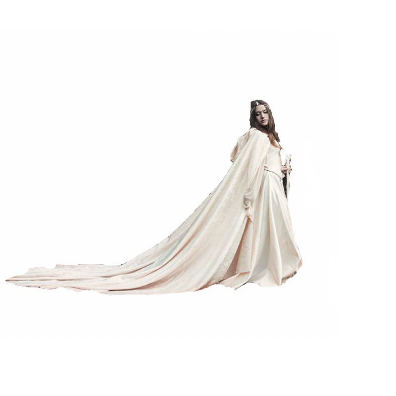 Elastic winter trench coat for bride, halloween