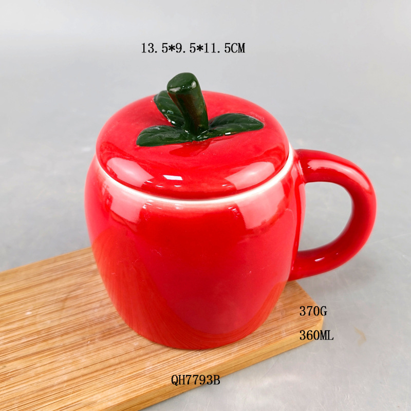 Inventario creativo de frutas pequeñas tomates en forma de tazas de cerámica encantadoras artesanías de cerámica regalo de mano tazas de agua