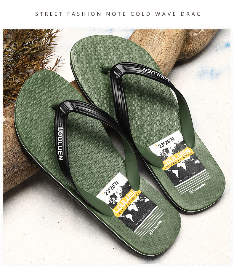 Lu 'an Summer Beach flip-flops casual men's flip-flops men's outerwear anti-slip flip-flops men's wholesale Item Picture
