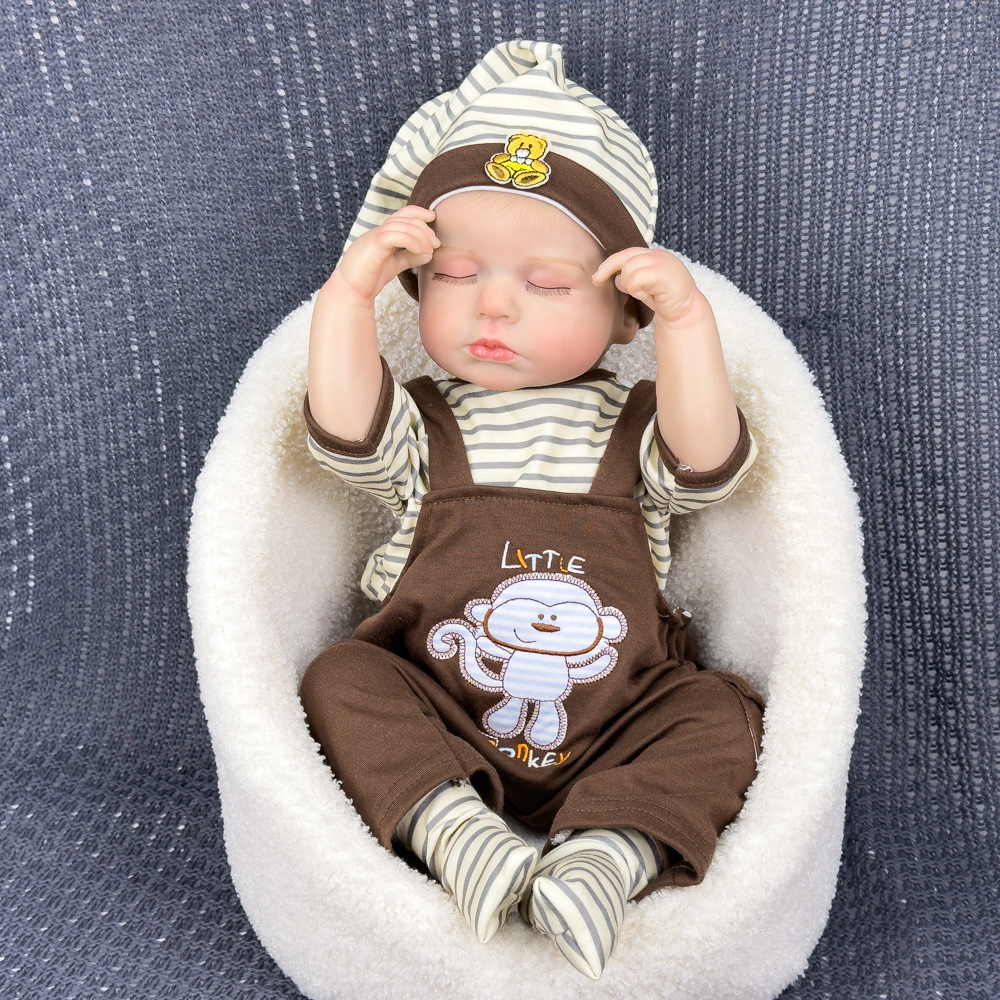 18 pulgadas rl muñeca cerrar los ojos loulou pesado bebé re regalo infantil muñeca lindo imitación olbond