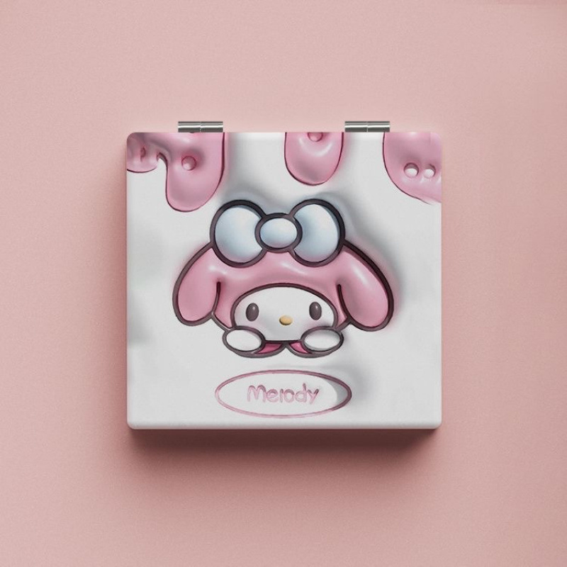 Lindo espejo pequeño Sanrio Kulomi espejo de maquillaje portátil de alto valor espejo de maquillaje portátil dormitorio de estudiantes espejo de maquillaje plegable