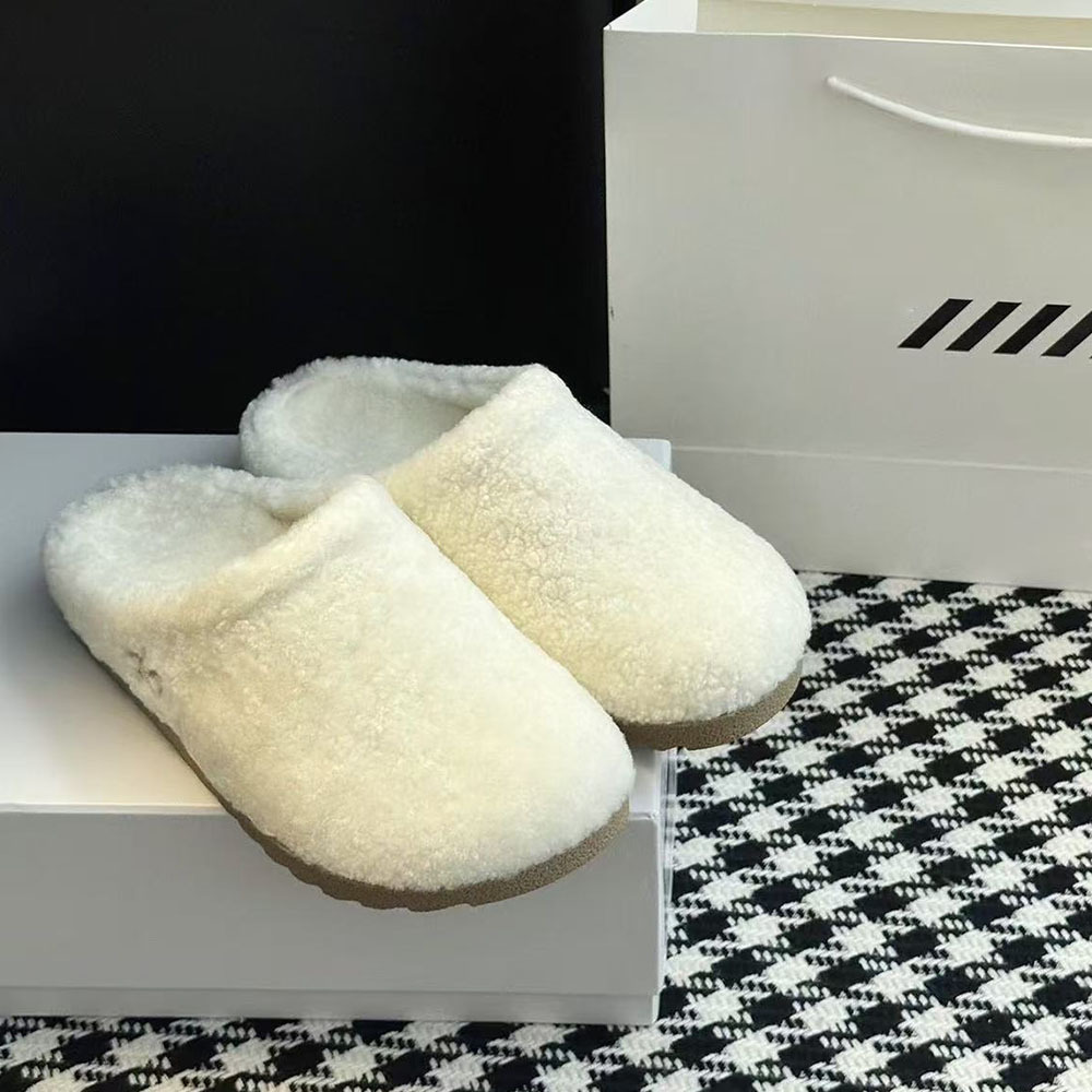Lamb Mercury Women's Wool Slippers With Warm Teddy Fur Lining_voghion.com