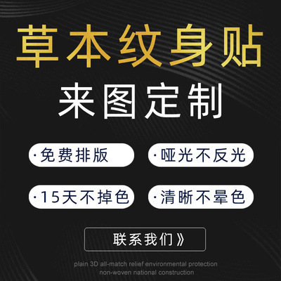 Plans to sample DIY Tattoo sticker waterproof Glitter powder Gilding fluorescence Noctilucent Herbal fruit juice customized Tattoo sticker