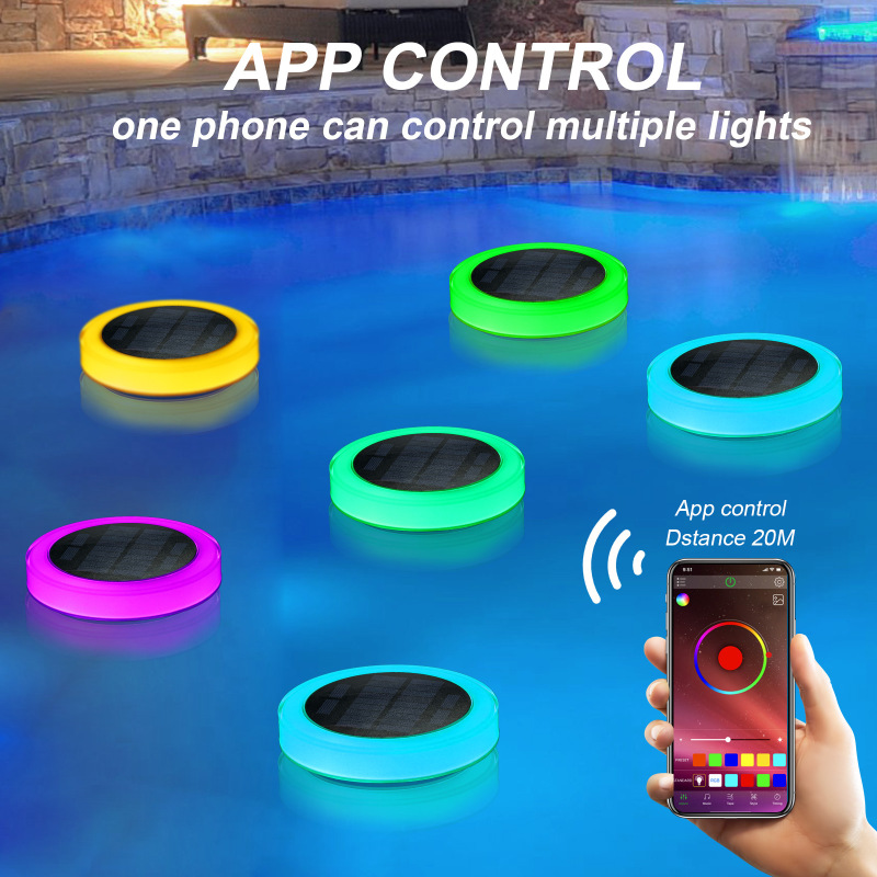 Mobile App Model Solar Rgb Pool Light Water Floating Decorative Led Light