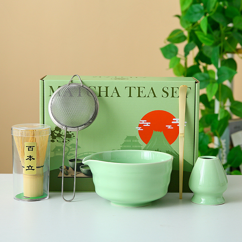 Transfronterizo exclusivo para el set de té Matcha japonés caja de regalo de té Matcha cepillo de té de 100 libros de té Matcha de la dinastía Song