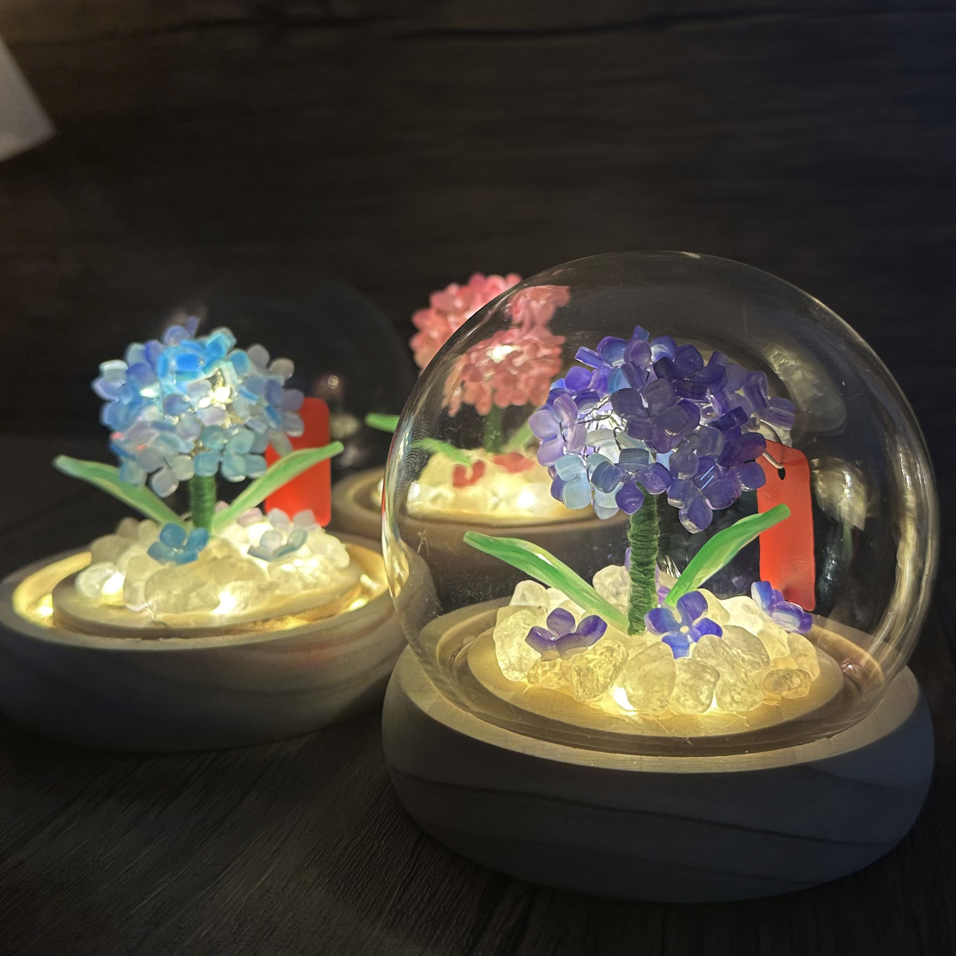 Luz nocturna de hortensias, árbol de deseos de bricolaje hecho a mano, bendición, examen de ingreso a la universidad, iluminación ambiental de cumpleaños, decoración, amigos, niñas