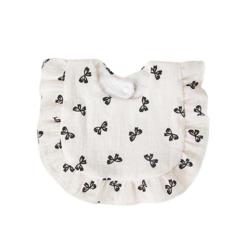 INS estilo algodón en forma de U de encaje babero bebé clase una gasa de algodón babero absorbente babero del bebé
