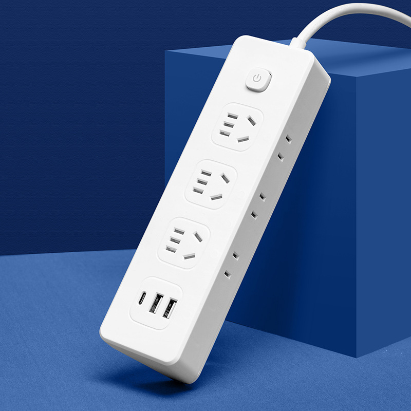 Side socket multi-function power strip with long cord USB adapter power board home student dorm extension cord power strip