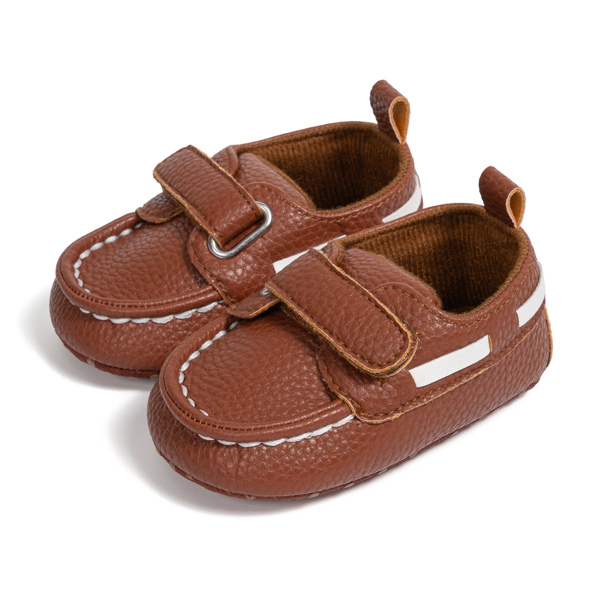 Primavera y otoño nuevos zapatos de bebé 0-1 años estilo británico suave Fondo bebé Niño Zapatos guisantes zapatos de cuero zapatos de bebé