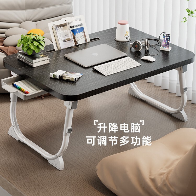 Small Bed Table Can Be Lifted and Lowered, Home Bedroom Bay Window Table, Dormitory Student Computer Table, Foldable Study Desk