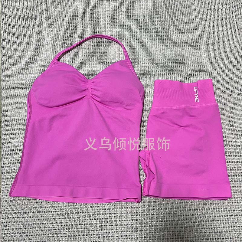 AliExpress venta caliente DFYNE nuevo fitness yoga traje deportivo chaleco halter sujetador pantalones cortos traje mujer