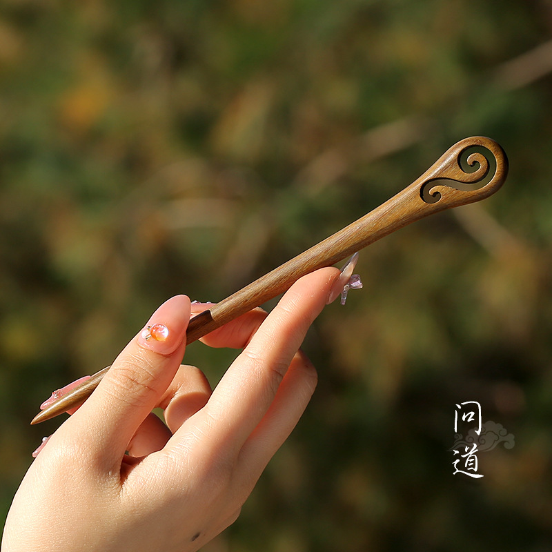 Xiangyun horquilla estilo antiguo simple diario de alto grado updo horquilla de madera nuevo estilo chino accesorios para el cabello palillos de ébano al por mayor