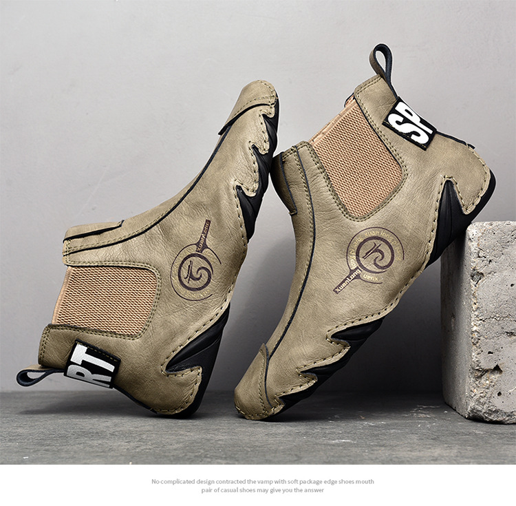 Toamna și iarna, cizme Martin înalte pentru bărbați, mărime mare, din piele de vacă autentică, din bumbac, calde, pentru toamnă și iarnă_voghion.com