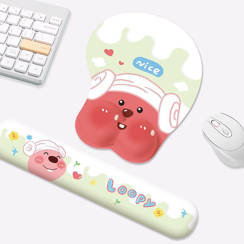 Loopy wrist rest mouse pad, Ruby office mouse pad, memory foam soft pad, cute wrist rest, computer keyboard rest.