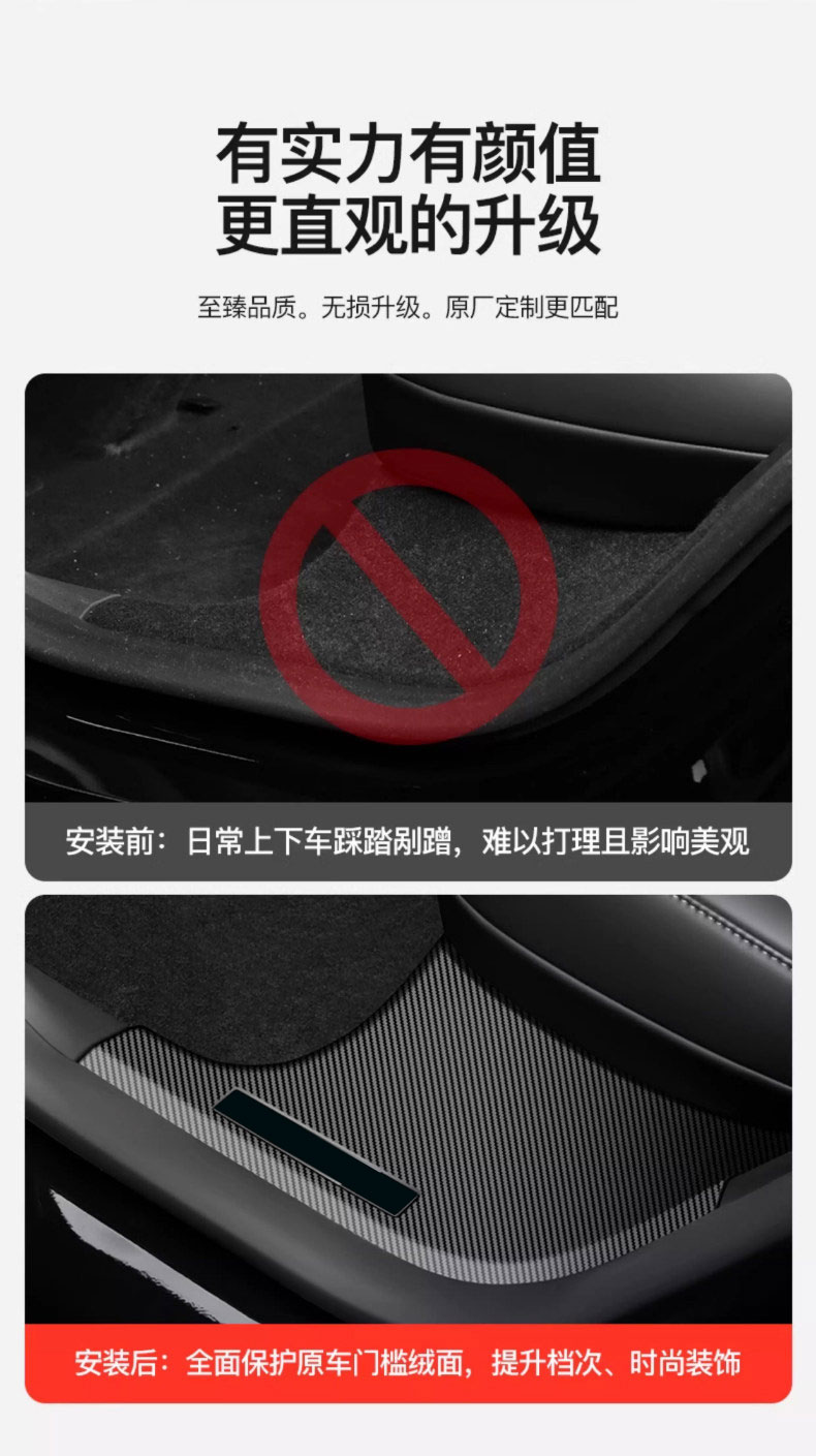 Suitable for Tesla Model YL/3 new version door sill strips, seat corner protectors, front and rear anti-kick pads, protective accessories