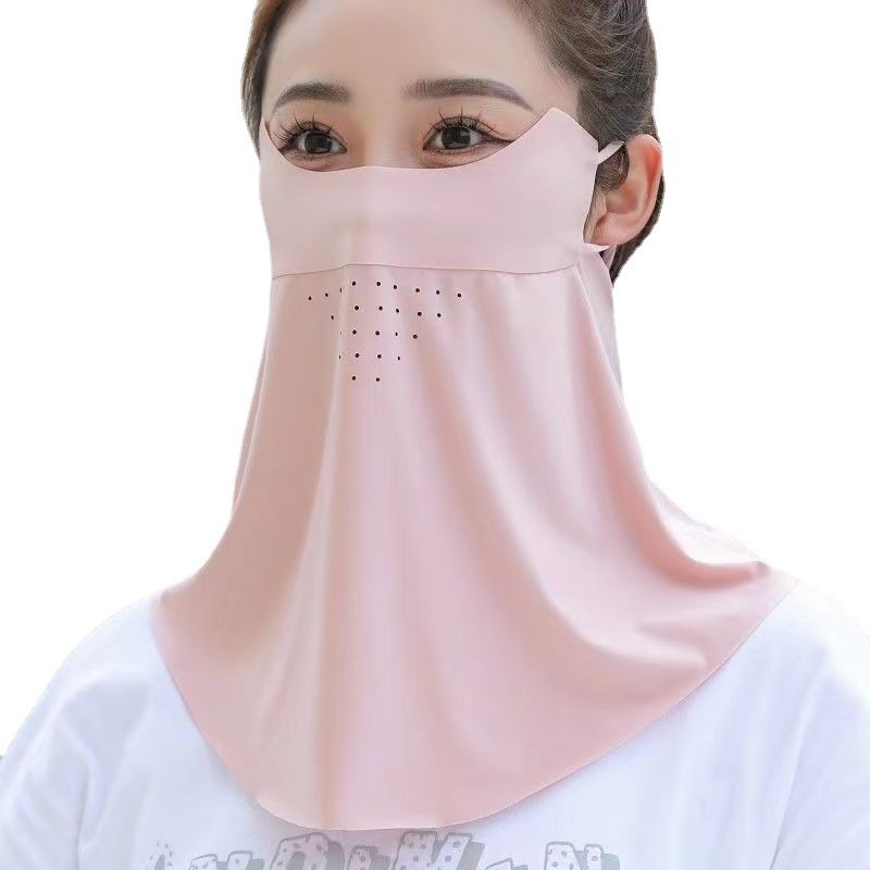 女性用日焼け止めマスク、夏用ロングネックプロテクター、紫外線防止、氷の薄い通気性、サイクリングと運転用サンシェード、フルフェイスマスク|undefined