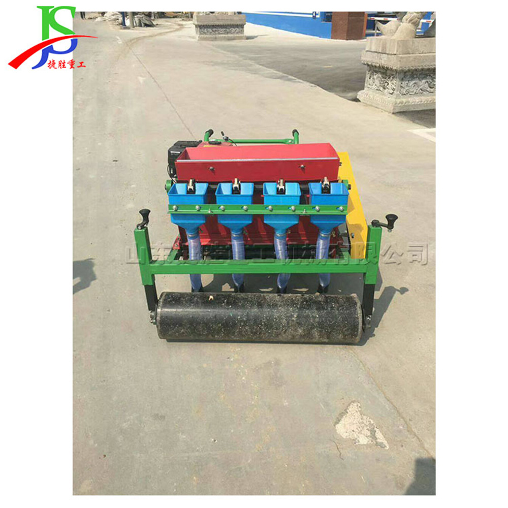 Siembra de ajo ajustable de gasolina plantación de ajo de colina plana pequeña máquina de plantación de ajo de alta velocidad tipo empuje manual