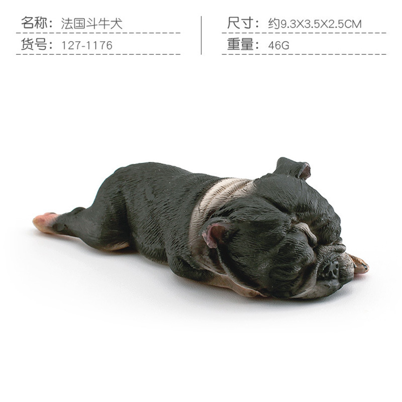 Simulación transfronteriza para dormir postura Shiba Inu modelo de Bulldog Francés educativo para niños mascota perro decoración de escritorio adornos estáticos