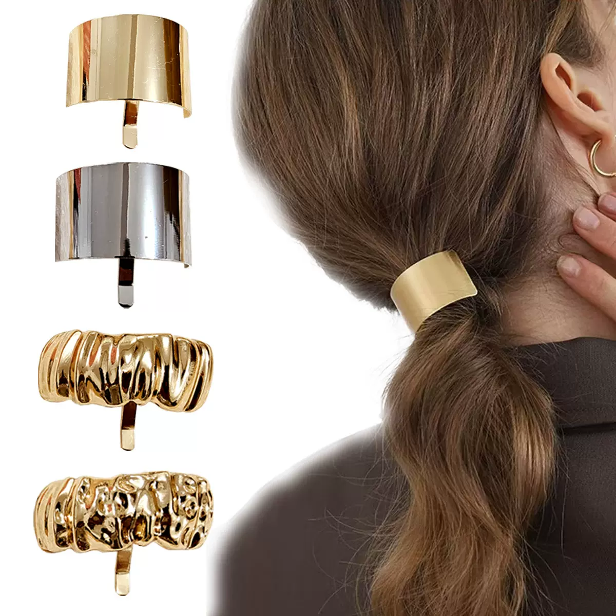 hairgrip欧美几何u形发夹后脑勺发钩马尾夹发插发饰跨境发扣头饰