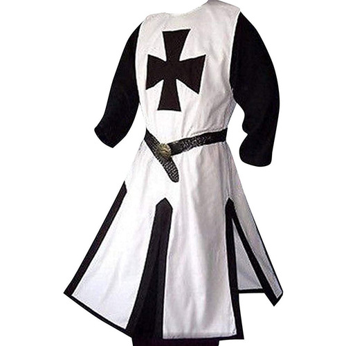 Men's Medieval Crusader Costumes Knight Jacket Cloak Renaissance Warrior Cosplay