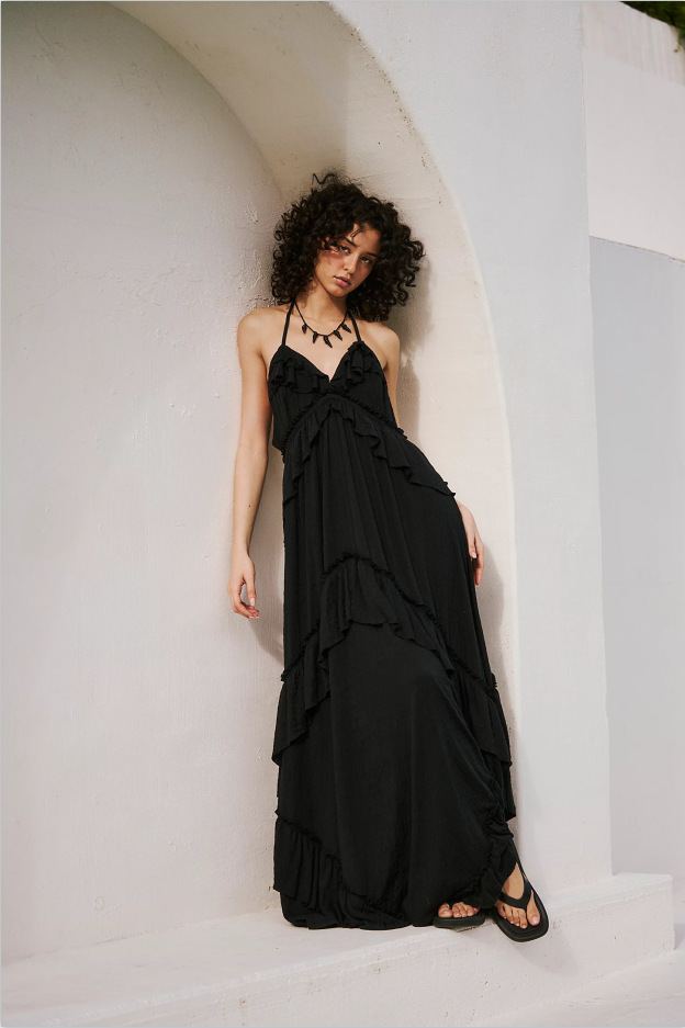 364g Weight Maxi Long Dress Dress Length Type Sleeveless Sleeve Length Swing Dress Dresses Type Polyester Fabric Type Mid Waist Waist Line Holiday, Date Occasion V Neck, Halter Neck Neckline Loose Fit Type Solid Color Pattern Summer Season Women's Gender Vacation, Sexy Style Wholesale Women's Vacation Sexy Solid Color Holiday Date V Neck Halter Neck Sleeveless Swing Dress 12