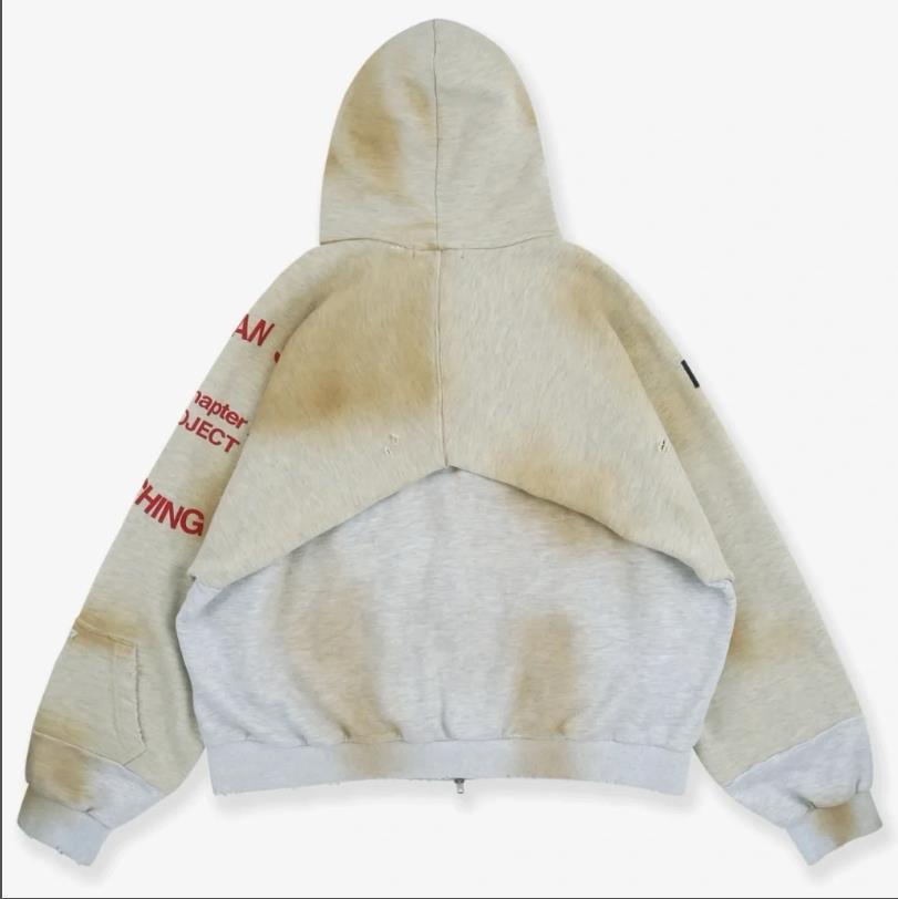 Vintage Kapuzenpullover Zip-up Im Used Look Für Herren_voghion.com