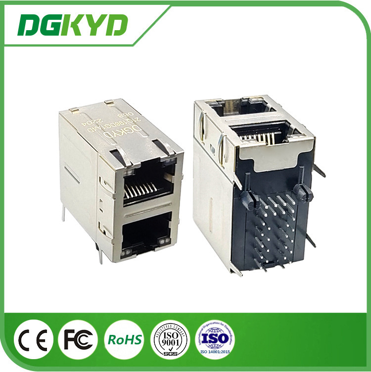 rj45 10P8C 2x 1 Ethernet connector led female connector pcb Jack modular jack