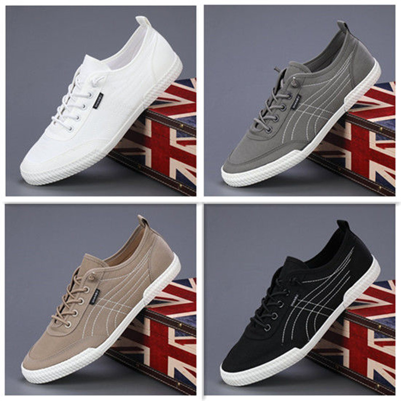 Herren Casual Frühling Sommer Low Cut Schnür-Canvas atmungsaktive und vielseitige Trend verschleißfeste Boardschuhe, Jugend_voghion.com
