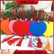 彩色爱心许愿牌批发木质祈福牌创意吊牌可印logo专供景区寺庙木制