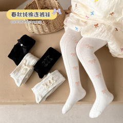 女の子タイツ春と秋の薄いタイプのロリータの赤ちゃんの白い王女の靴下の夏の通気性の網の目の子供のレギンス