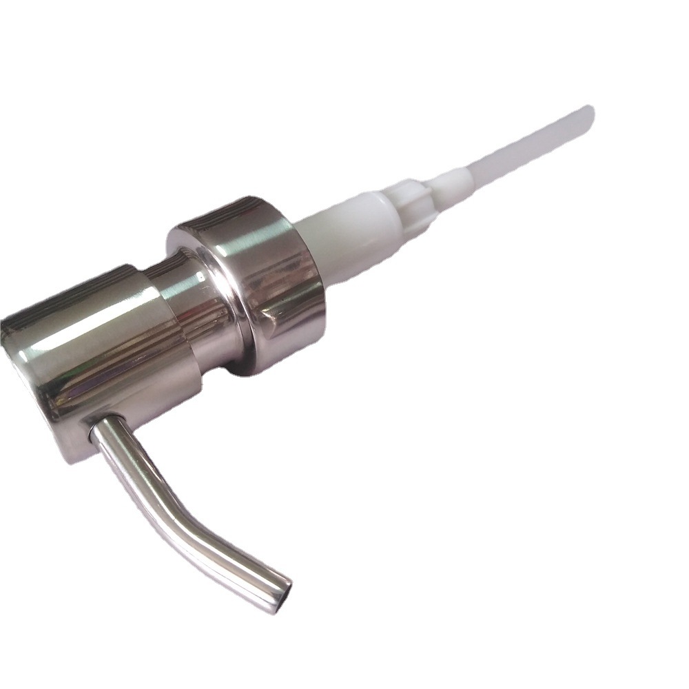 En stock 28 dientes boquilla de metal cerámica loción prensa dispensador de jabón Lavado de Manos botella de loción 304 cabeza de la bomba de acero inoxidable