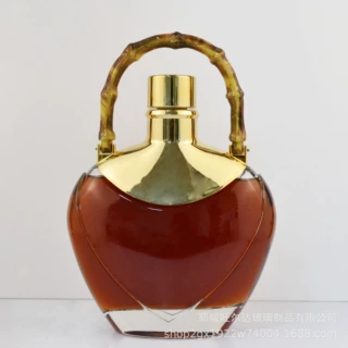 新款不规则造型700ML玻璃红酒瓶洋酒瓶密封透明玻璃空酒瓶果酒瓶