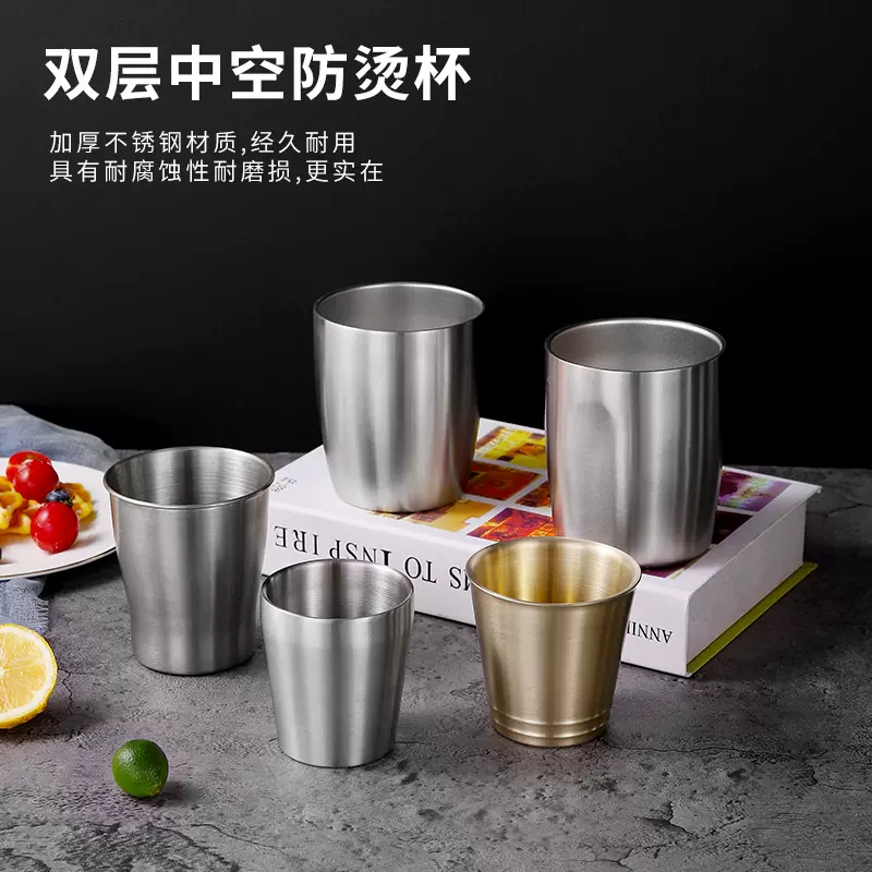 304不锈钢水杯双层隔热马克杯带盖儿童杯可印LOGO咖啡杯商务礼品