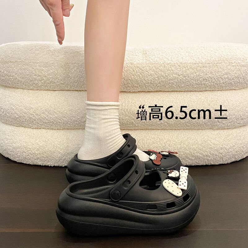 【Versatile Millennial Style】Retro Red and White Polka Dot Hair Clip Cat Design Casual Unique EVA Closed-Toe Slippers for Women Summer 【Versatile Millennial Style】Retro Red and White Polka Dot Hair Clip Cat Design Casual Unique EVA Closed-Toe Slippers for Women Summer