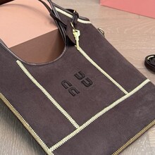 麂皮绒磨砂手提托特包单肩斜挎腋下菜篮子妈咪包翻毛皮购物袋女大