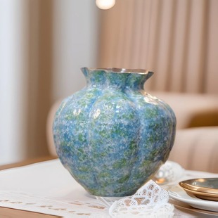 Jingdezhen Ceramic Vase Home Living Room Dry Flower Arrangement Hydroponic Ceramic Flower Decoration Entrance Simple Ornaments