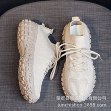 夏款女鞋批发飞织男鞋潮流网面运动鞋女士潮搭轮胎底休闲老爹鞋子