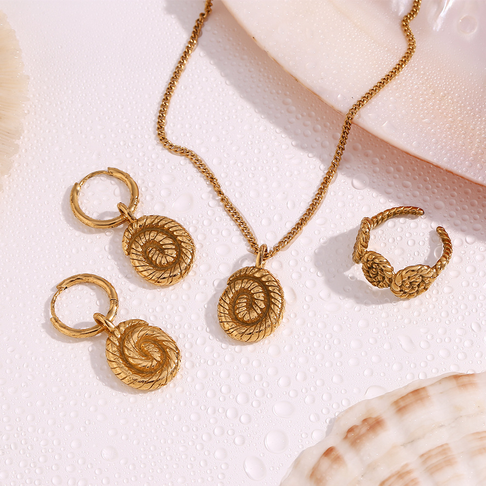 Thread Spiral Snail Stainless Steel Fine Jewelry