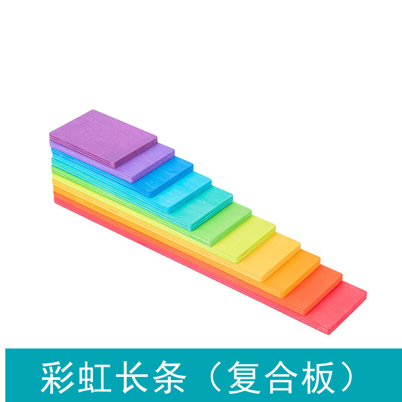 Bloques de construcción de arco iris para niños de madera juguetes bebé color cognición educación infantil altura apilamiento 3-10 años Juguetes