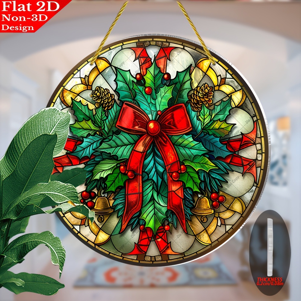 跨境新品圣诞节彩色捕光器家居窗户悬挂亚克力装饰挂件