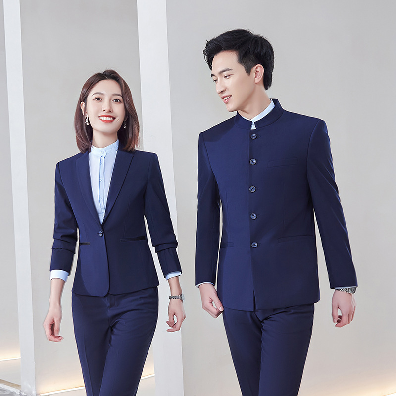 Simple and Trendy Chinese-style Zhongshan Suit Chinese-style Collar Suit Hotel Wedding Men's Suit Formal Occasion Work Clothes Women