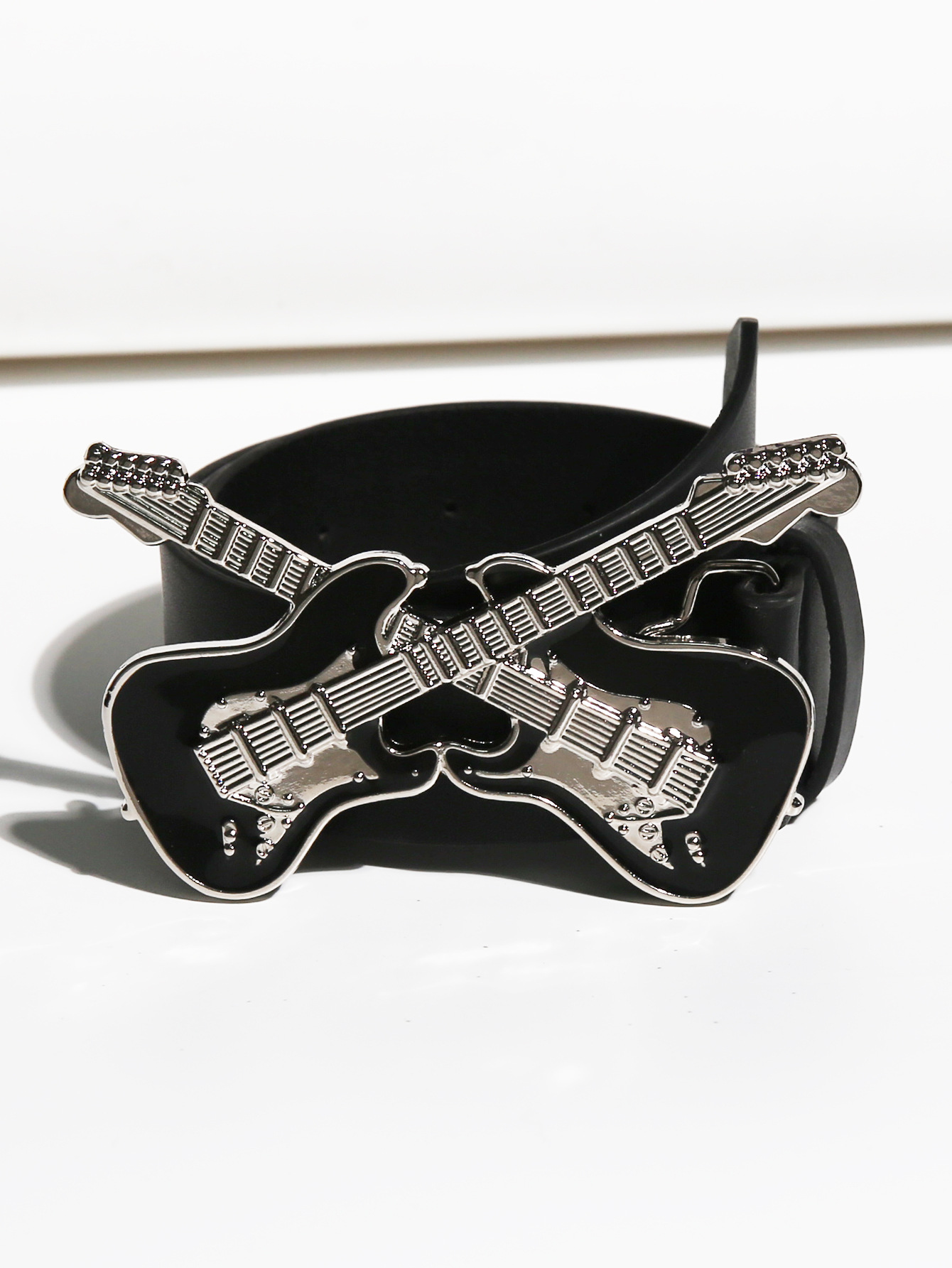Women's Gender Streetwear Guitar Pu Leather Alloy Women's Leather Belts