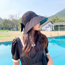 UPF50+空頂蝴蝶漁夫帽 無頂戶外遮陽防曬紫外線黑膠塗層女盆帽子