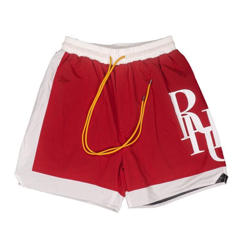 RHUDE ショーツ フォグ ハイストリート トレンド ブランド 巾着 3m レタープリント ヒップホップ ビーチ 5点式バスケットボールパンツ 男女兼用 ヒップホップ|undefined