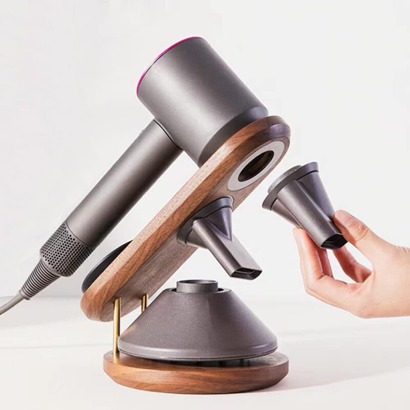 Cross-border black walnut hair dryer storage stand, hair dryer rack, home bathroom hairdressing tool organizer