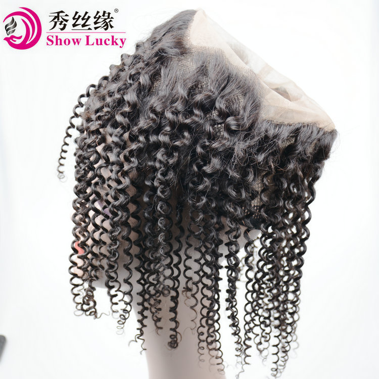 European and American Cross-border Wig Hair Block Human Hair Accessories 360 human kinky curly lace frontal