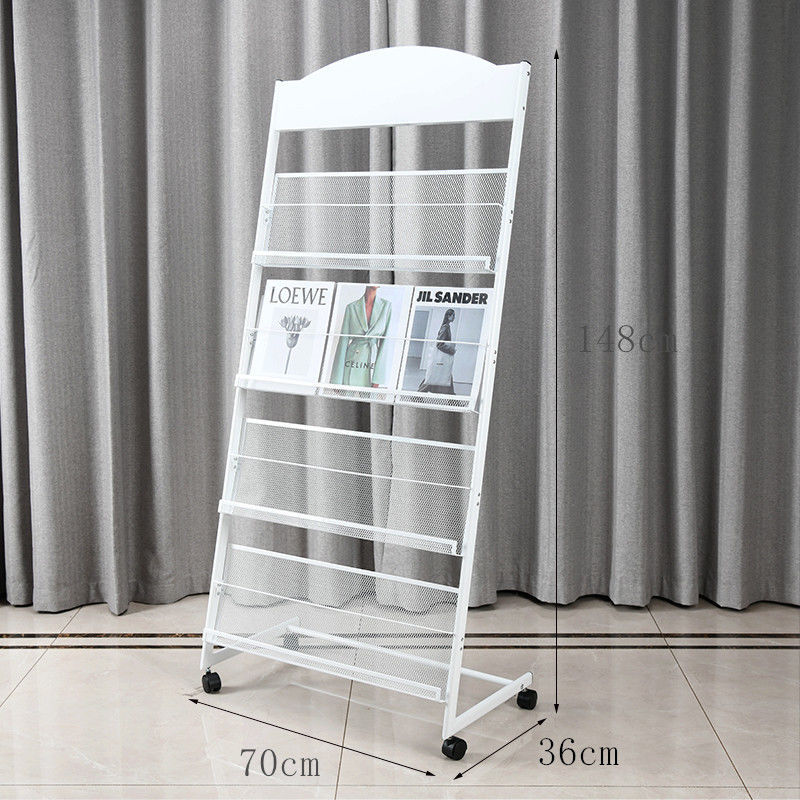 杂志架报刊架书报书架展示架宣传资料单页置物架收纳落地群木金属