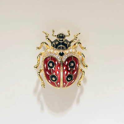 Xi Liang Feizi Original Design Cute Enamel Ladybug Brooch Personalized Fashion Clothing Accessories Insect Corsage (Yaxa sancaqları) - customized-ladybug-brooch