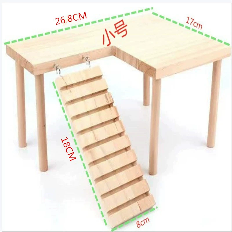 Клетка для хомяка двухслойная Ландшафтная платформа настольная лестница педаль из цельного дерева принадлежности для хомяков Golden Bear принадлежности для бревен