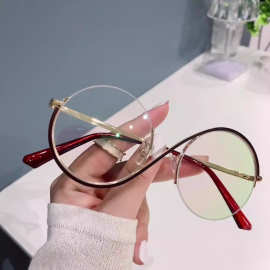 防蓝光眼镜个性时尚玳瑁色镜框韩版复古圆框素颜眼镜可配度数镜架